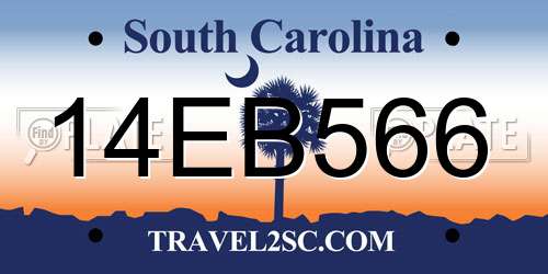 14EB566 South Carolina License Plate