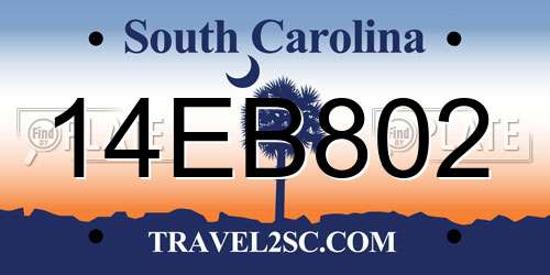 14EB802 South Carolina License Plate