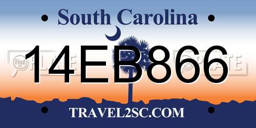14EB866 South Carolina License Plate