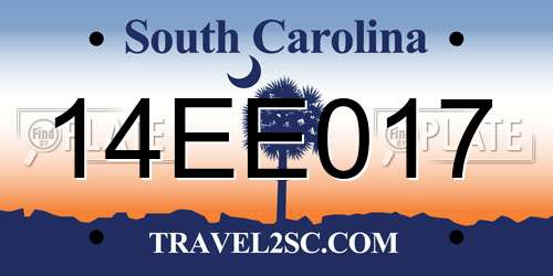 14EE017 South Carolina License Plate