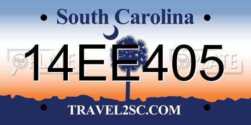 14EE405 South Carolina License Plate