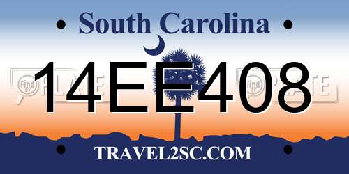 14EE408 South Carolina License Plate