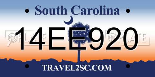 14EE920 South Carolina License Plate