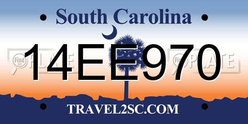 14EE970 South Carolina License Plate