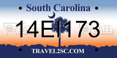 14EI173 South Carolina License Plate