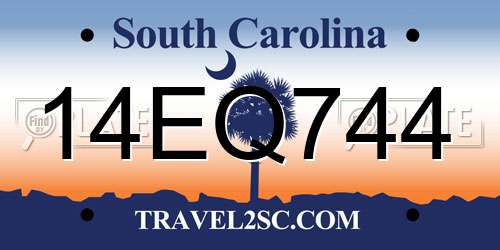 14EQ744 South Carolina License Plate