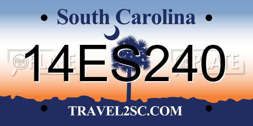 14ES240 South Carolina License Plate