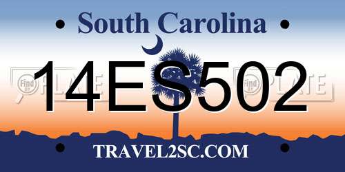 14ES502 South Carolina License Plate