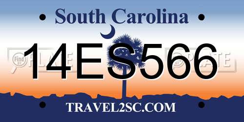 14ES566 South Carolina License Plate