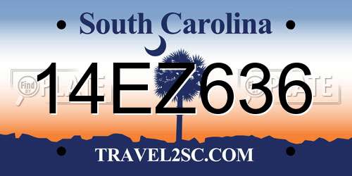 14EZ636 South Carolina License Plate