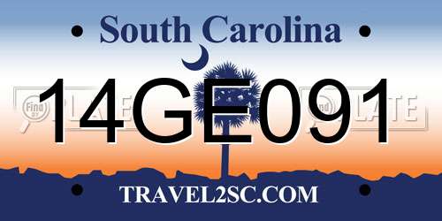 14GE091 South Carolina License Plate