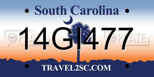 14GI477 South Carolina License Plate