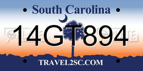 14GT894 South Carolina License Plate