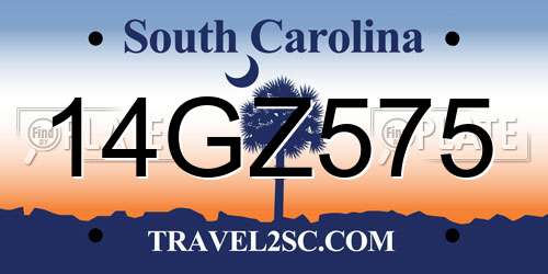 14GZ575 South Carolina License Plate