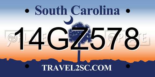 14GZ578 South Carolina License Plate