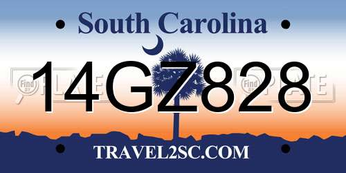 14GZ828 South Carolina License Plate