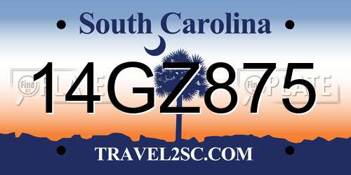 14GZ875 South Carolina License Plate