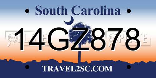 14GZ878 South Carolina License Plate