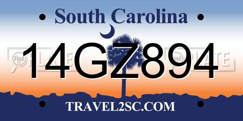 14GZ894 South Carolina License Plate