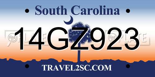 14GZ923 South Carolina License Plate