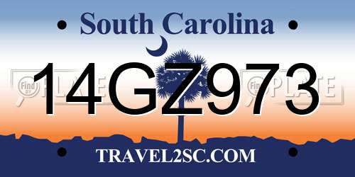 14GZ973 South Carolina License Plate