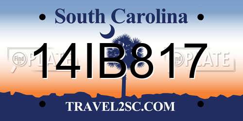 14IB817 South Carolina License Plate