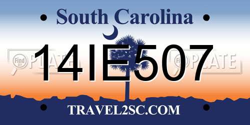 14IE507 South Carolina License Plate