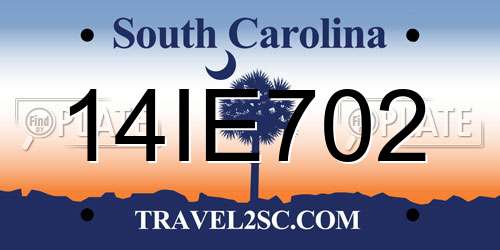 14IE702 South Carolina License Plate