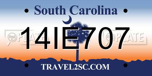 14IE707 South Carolina License Plate