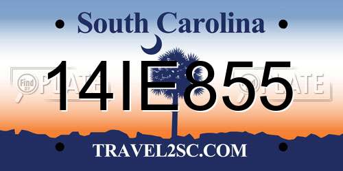 14IE855 South Carolina License Plate