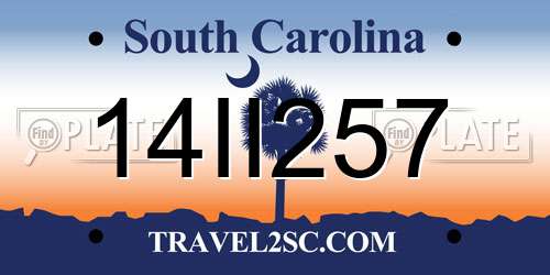 14II257 South Carolina License Plate