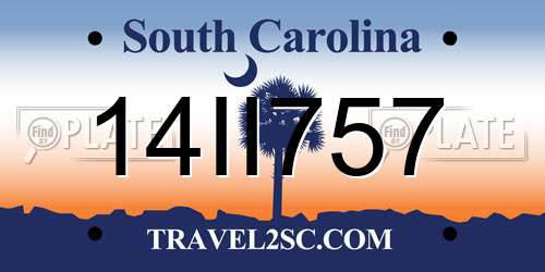 14II757 South Carolina License Plate