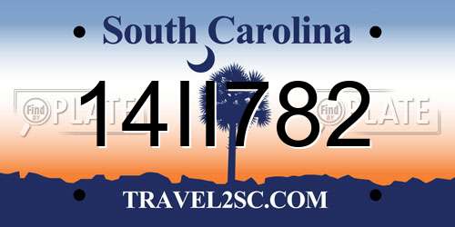 14II782 South Carolina License Plate
