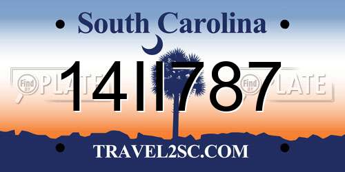14II787 South Carolina License Plate