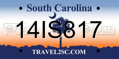 14IS817 South Carolina License Plate