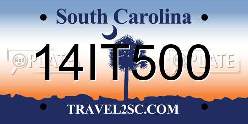 14IT500 South Carolina License Plate