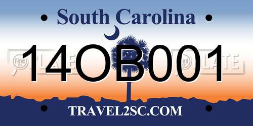 14OB001 South Carolina License Plate