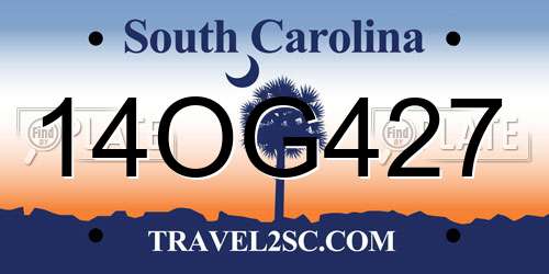 14OG427 South Carolina License Plate