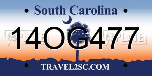 14OG477 South Carolina License Plate