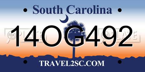 14OG492 South Carolina License Plate