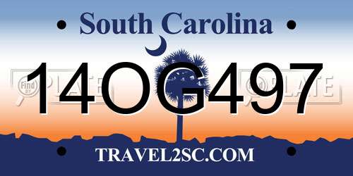 14OG497 South Carolina License Plate