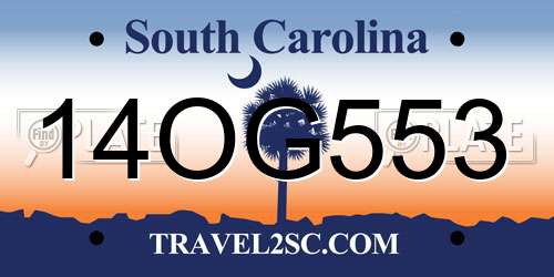 14OG553 South Carolina License Plate