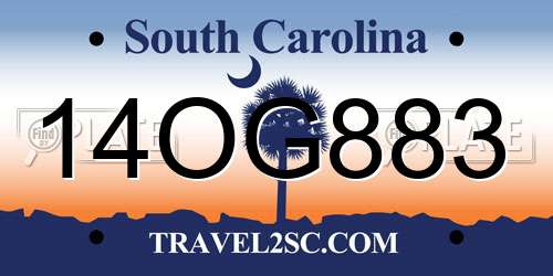 14OG883 South Carolina License Plate
