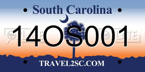 14OS001 South Carolina License Plate