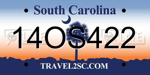 14OS422 South Carolina License Plate