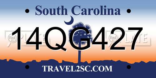 14QG427 South Carolina License Plate