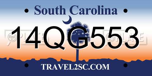 14QG553 South Carolina License Plate