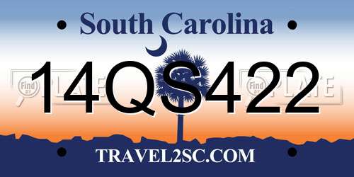 14QS422 South Carolina License Plate