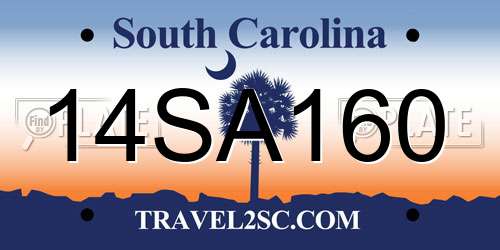 14SA160 South Carolina License Plate