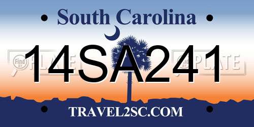 14SA241 South Carolina License Plate